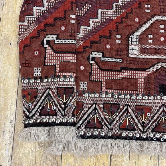 Tory Burch Sweater Womens Medium Wool Viscose Aztec Southwestern - Picture 5 of 8